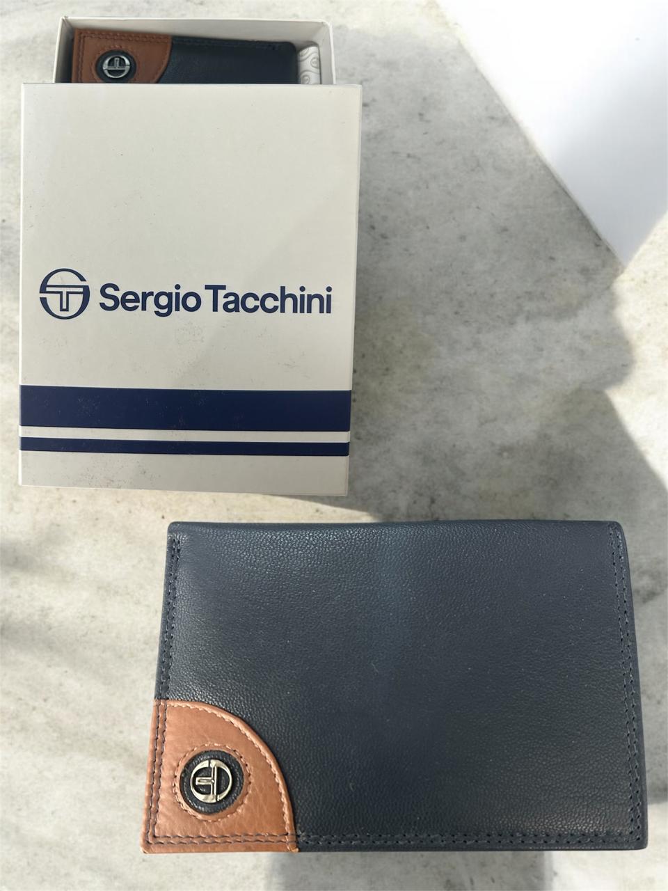 Classic Navy-Blue and Brown Wallet