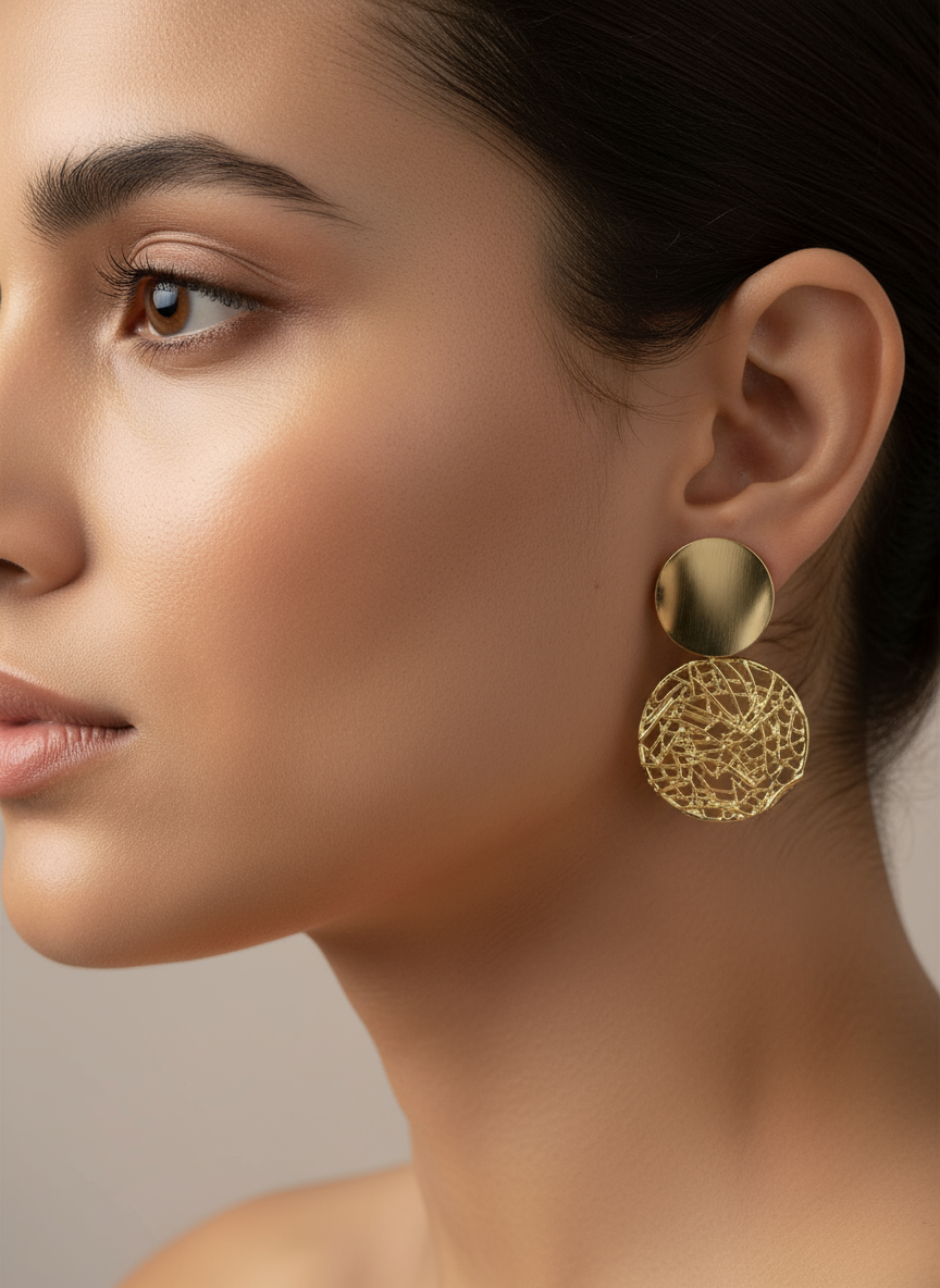Designed Round Earrings