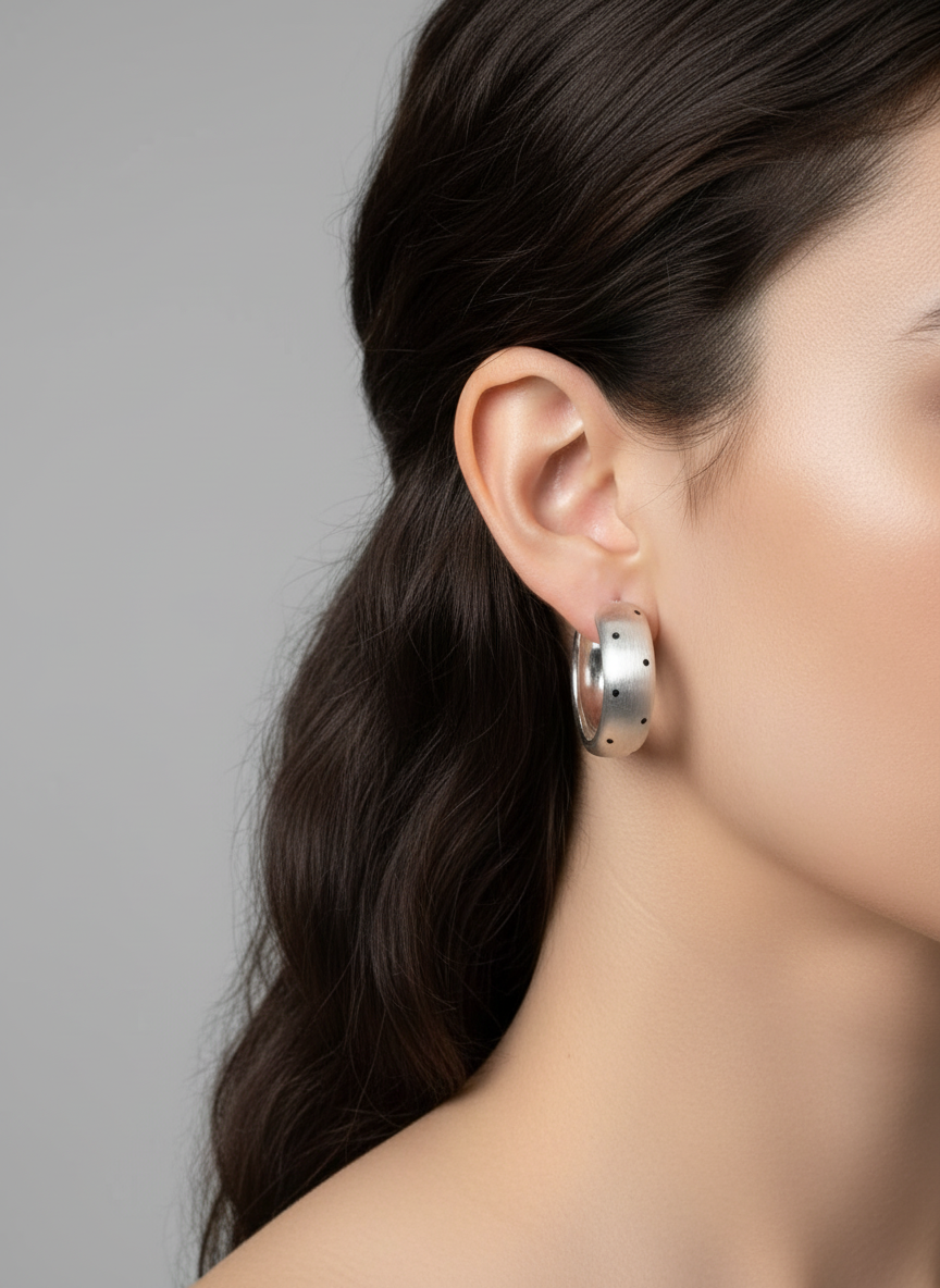 Polka dots hoop earrings