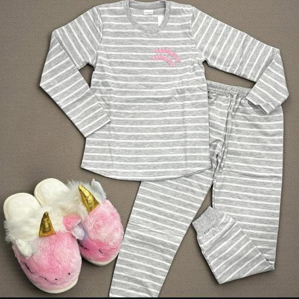 Grey Stripped PJ