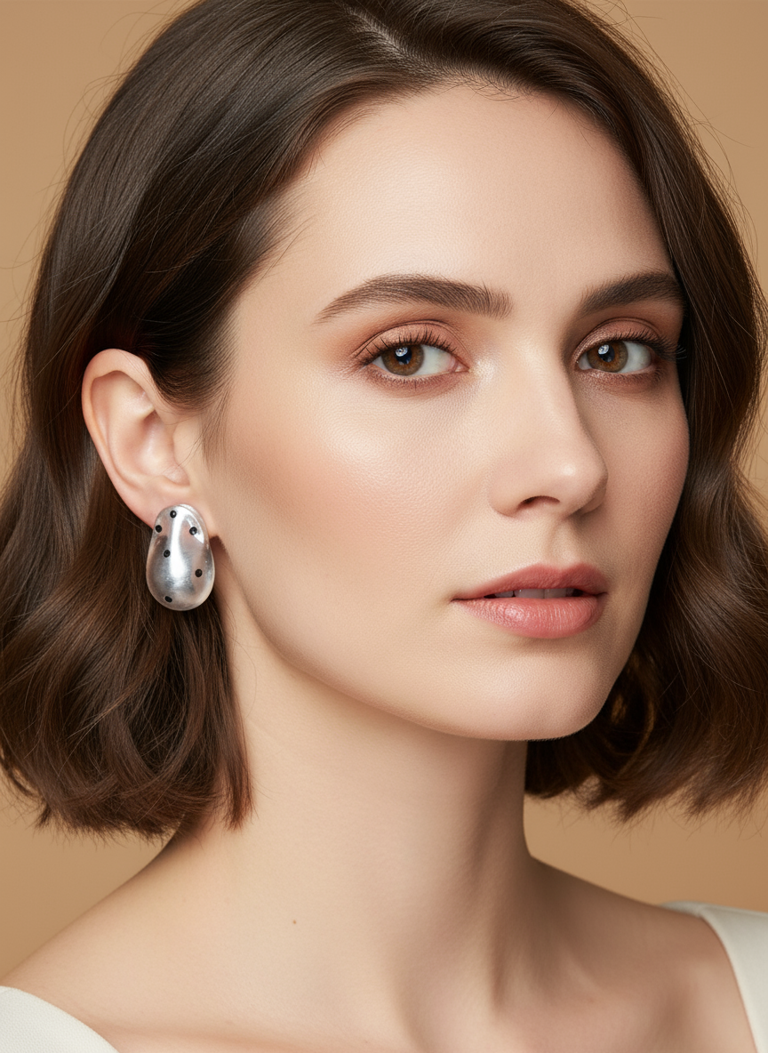 Oval Polka Dots Earring