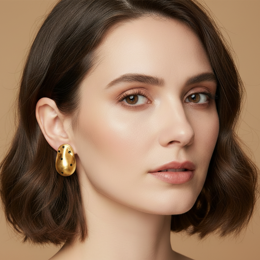 Oval Polka Dots Earring