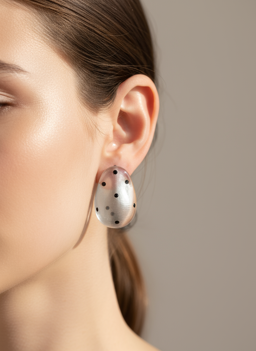 Oval Polka Dots Earring