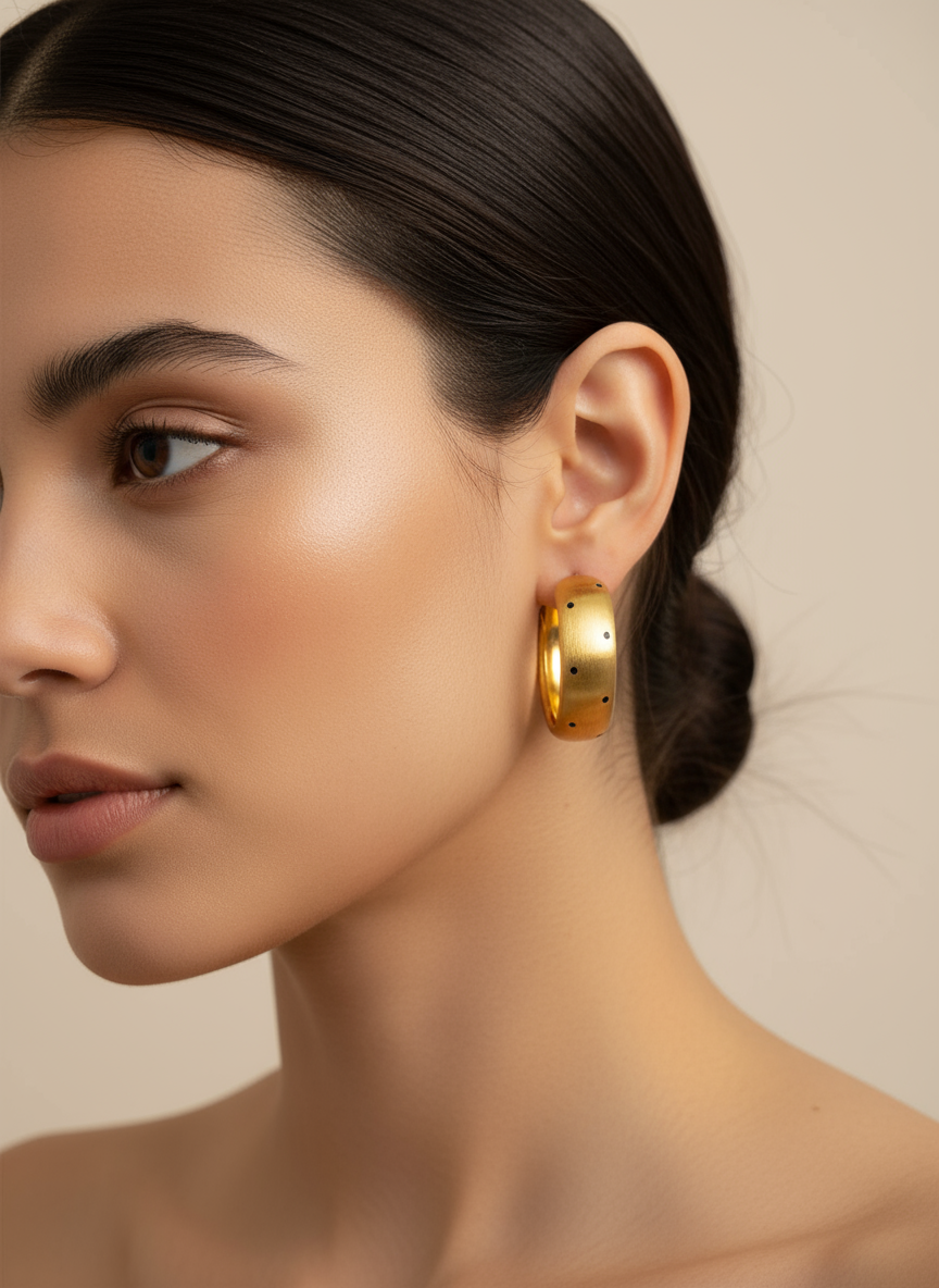 Polka dots hoop earrings