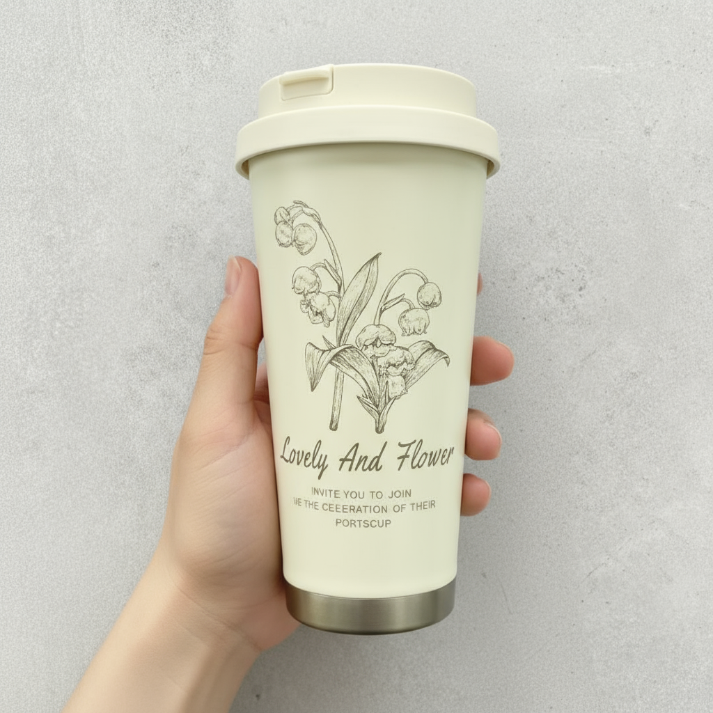 Lovely flowers mug Beige