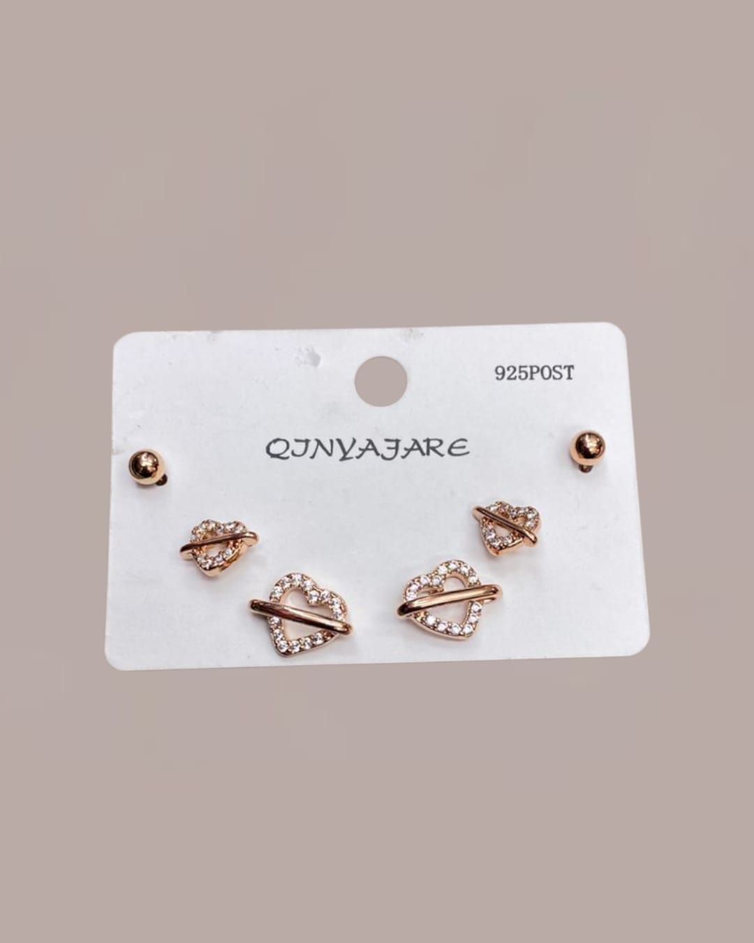 6 Heart earring set