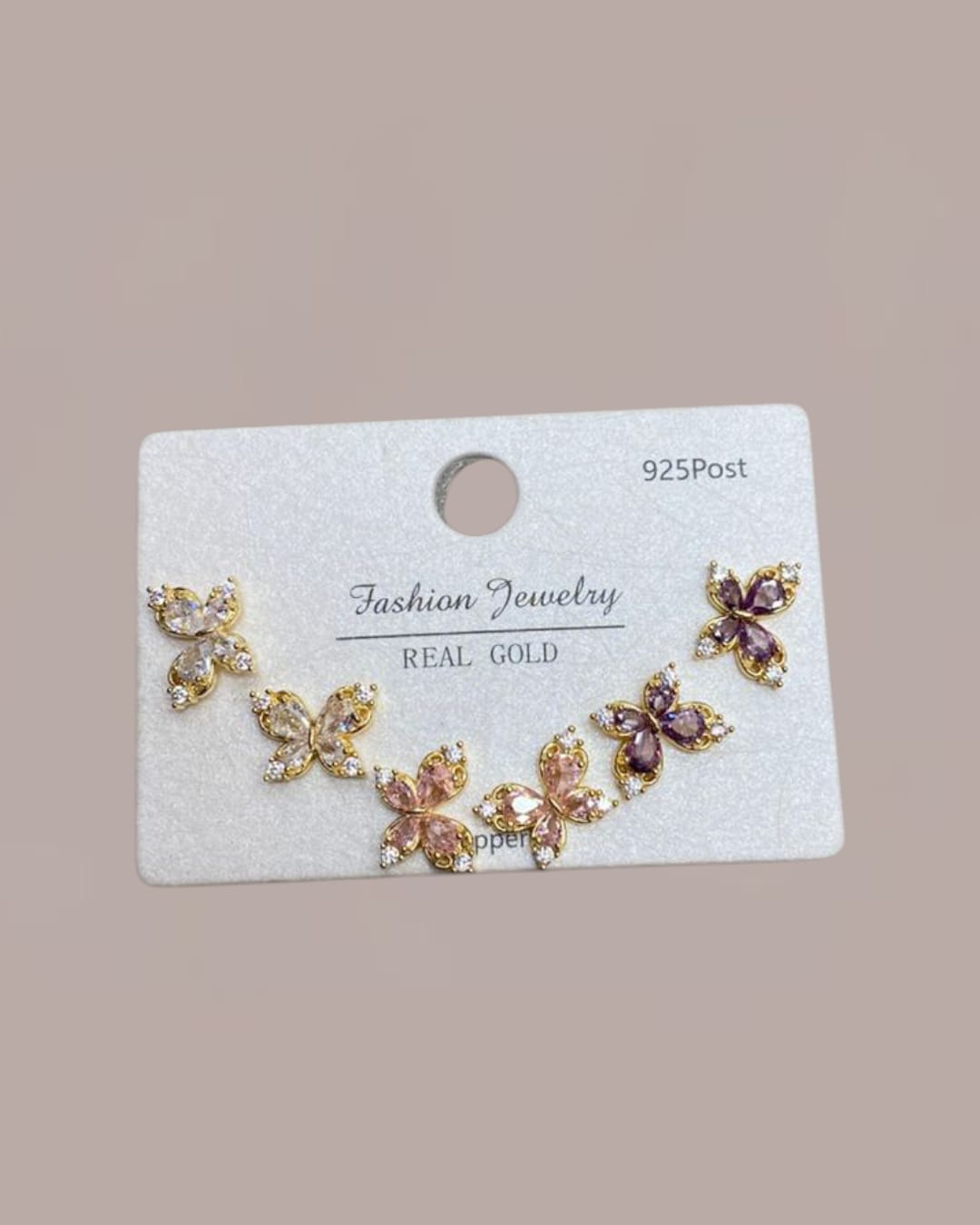 6 Butterfly earring set