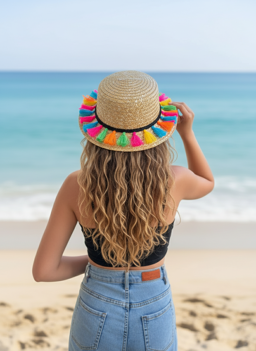 Colorful threads hat