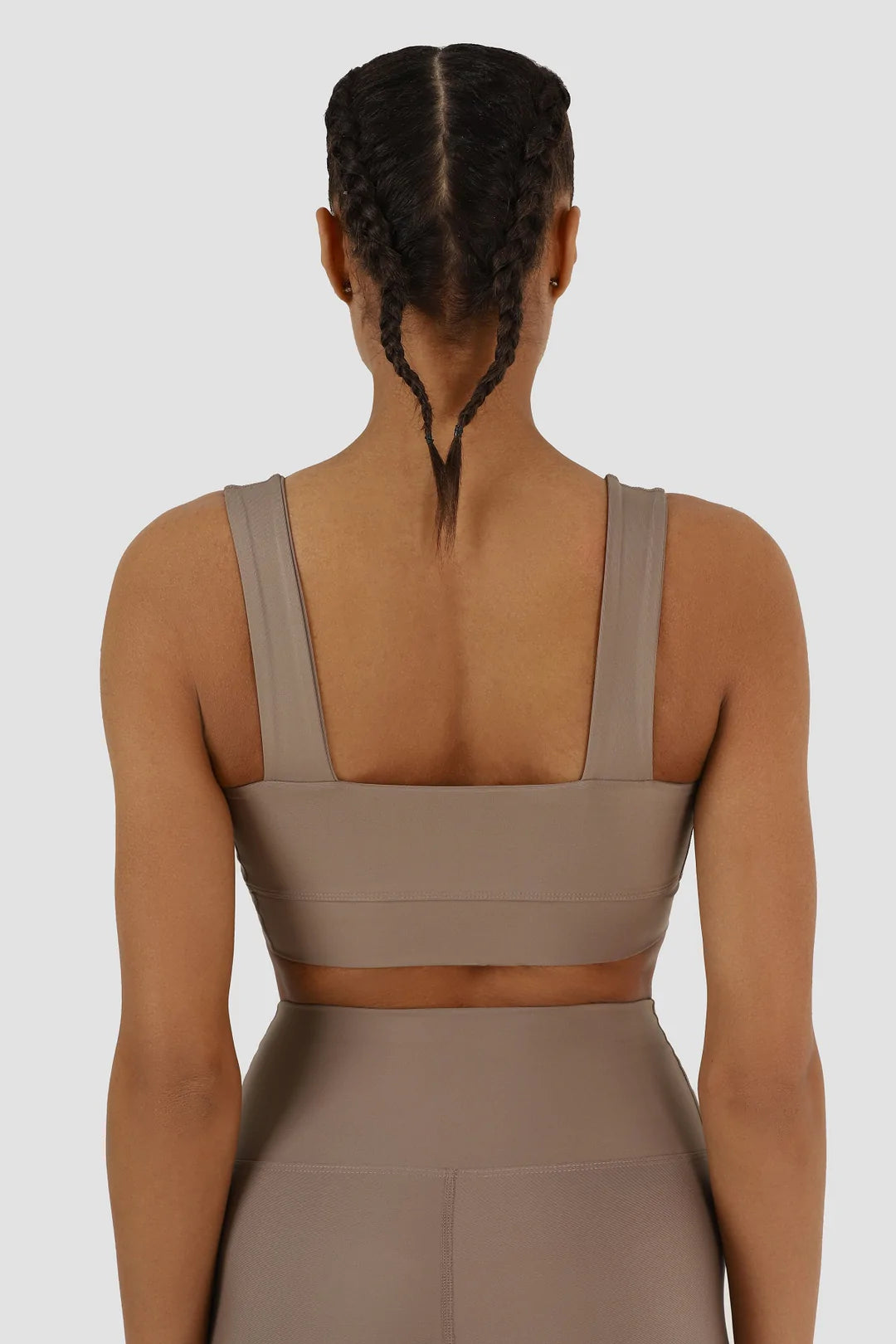 Beige Square Sport Bra