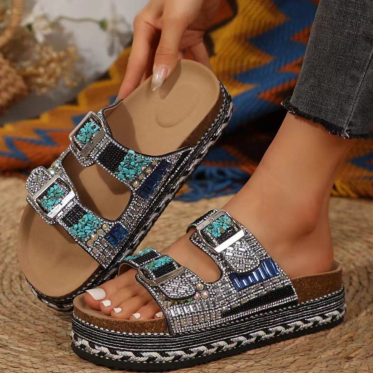 Boho Chic Beaded slippers