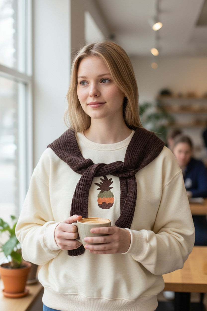 Pineapple sweatshirt + Shoulder Scarf