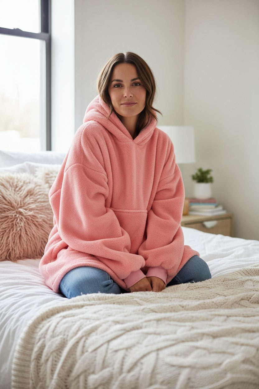 Bold Pink hooded blanket