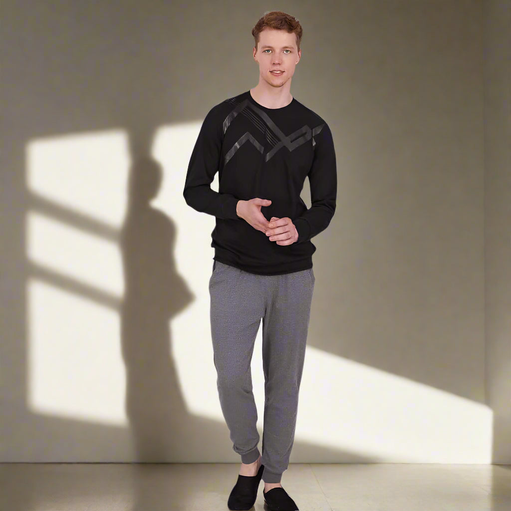 Black-Grey Simple Cotton P