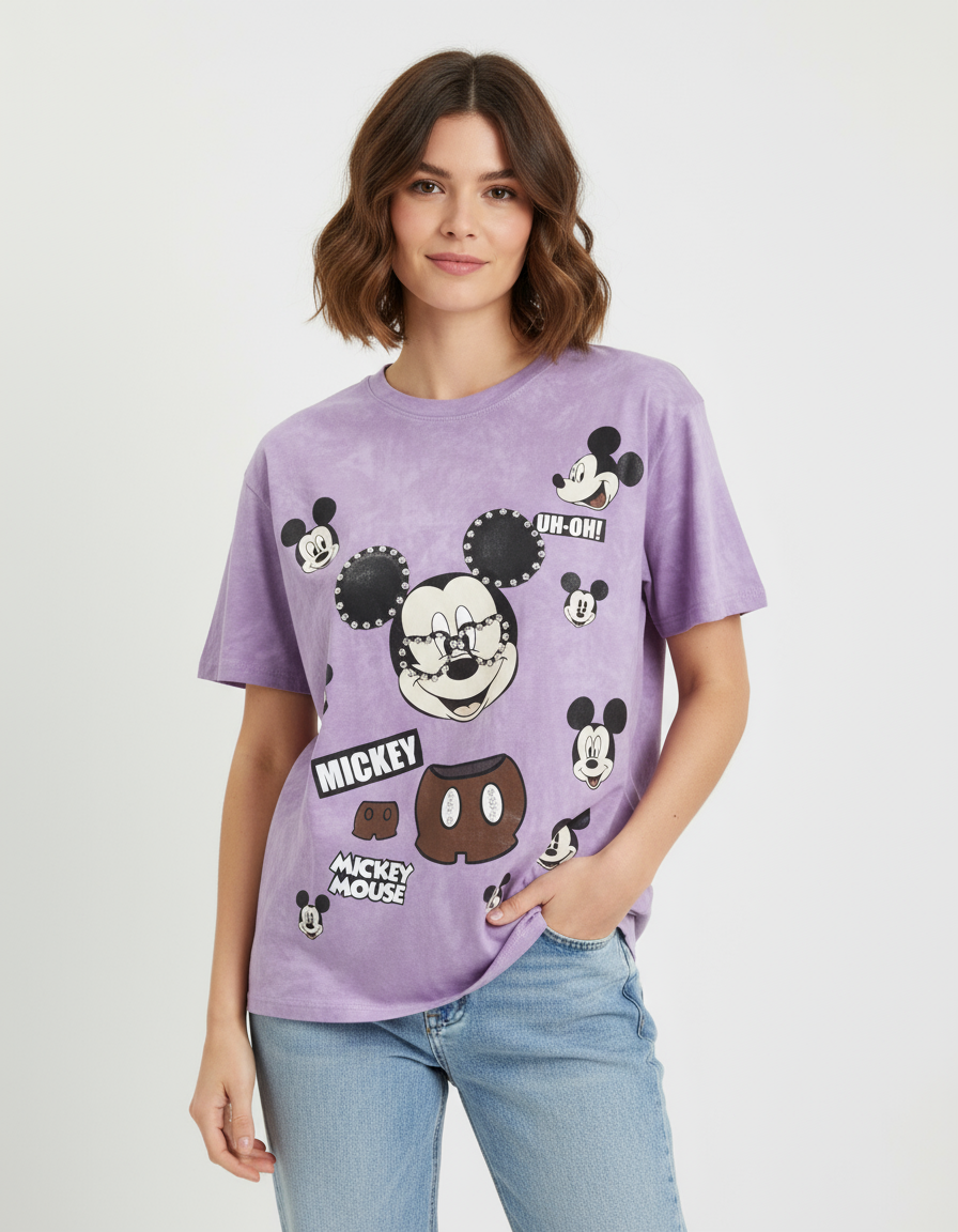 oversized mickey w glasses tshirt