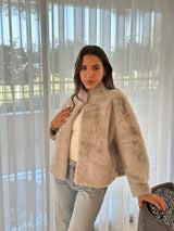 Beige fur jacket