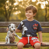 101 Dalmatians shorts set for boys in navy and red, Jack Gifts Online Lebanon