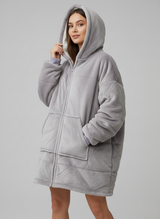 Grey Hooded Blanket w zipper