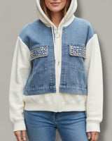 Jeweled Denim Fusion Jacket