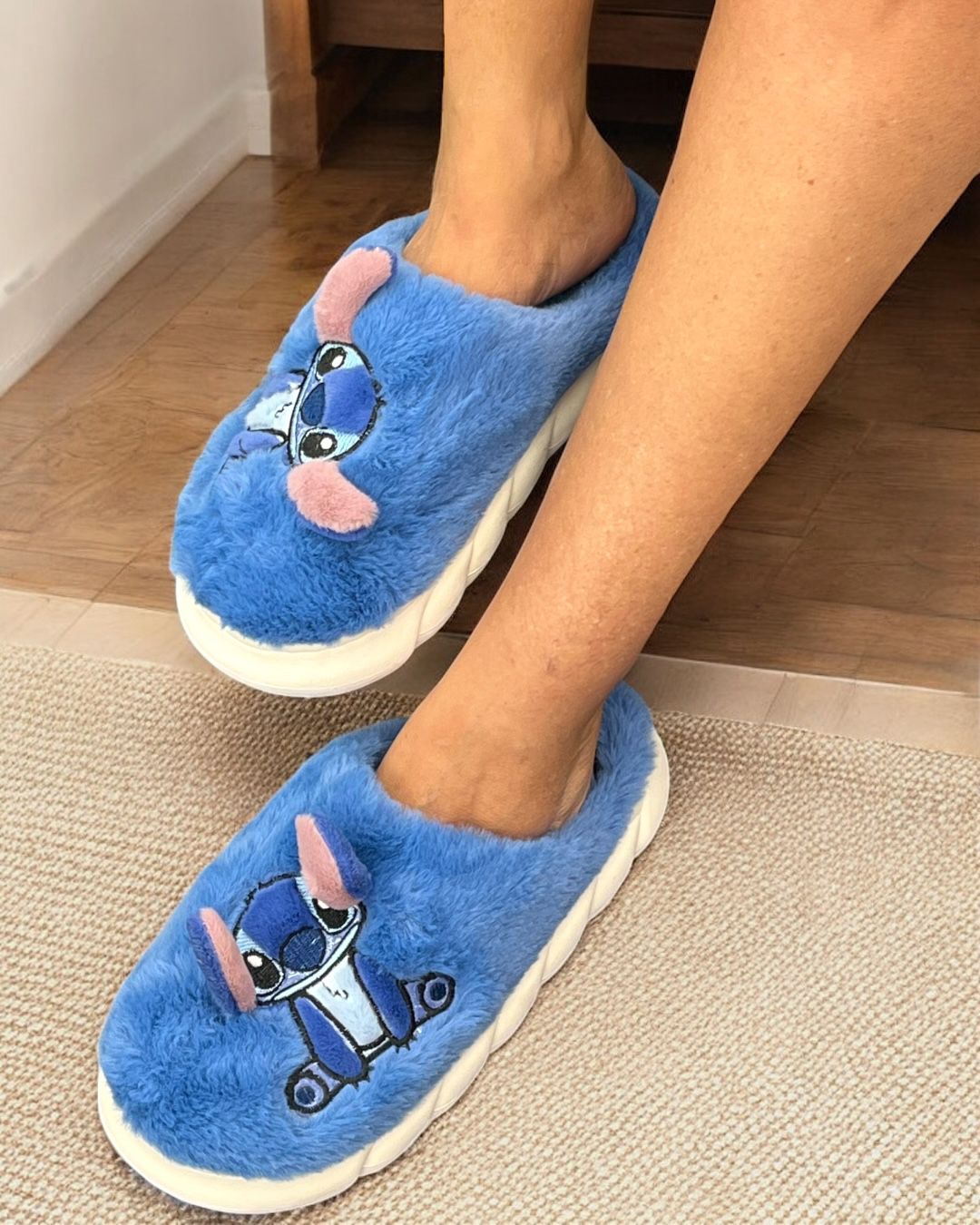 Dark-Blue Stitch Slippers
