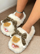 Teddy and bow Slipper
