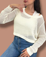 White Soft 2 piece Cardigan