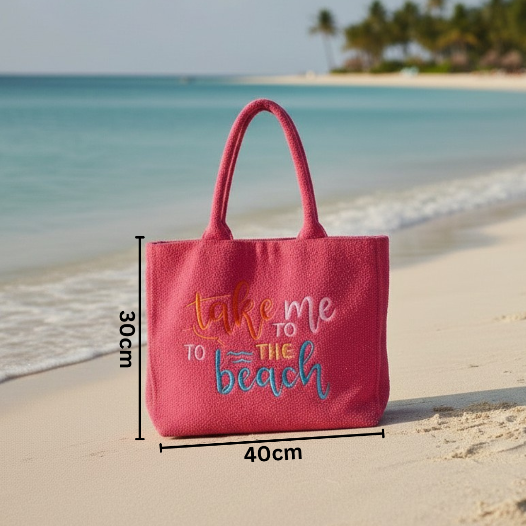 Hot Pink Towel Beach Bag Set
