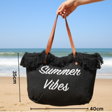 Black Summer Vibes Beach Bag
