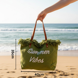 Green Summer Vibes Beach Bag