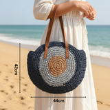 Navy Blue Circular Beach Bag