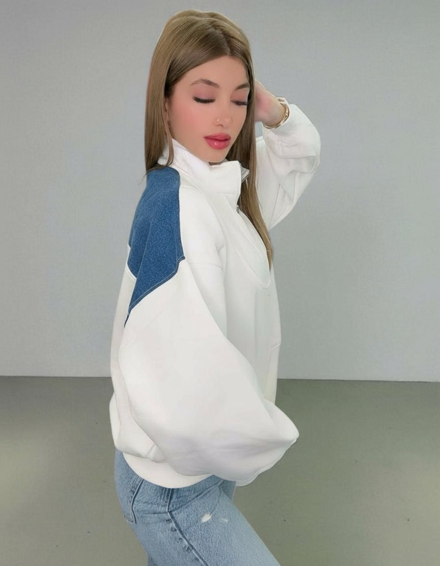 Jean Sweatshirt Jacket