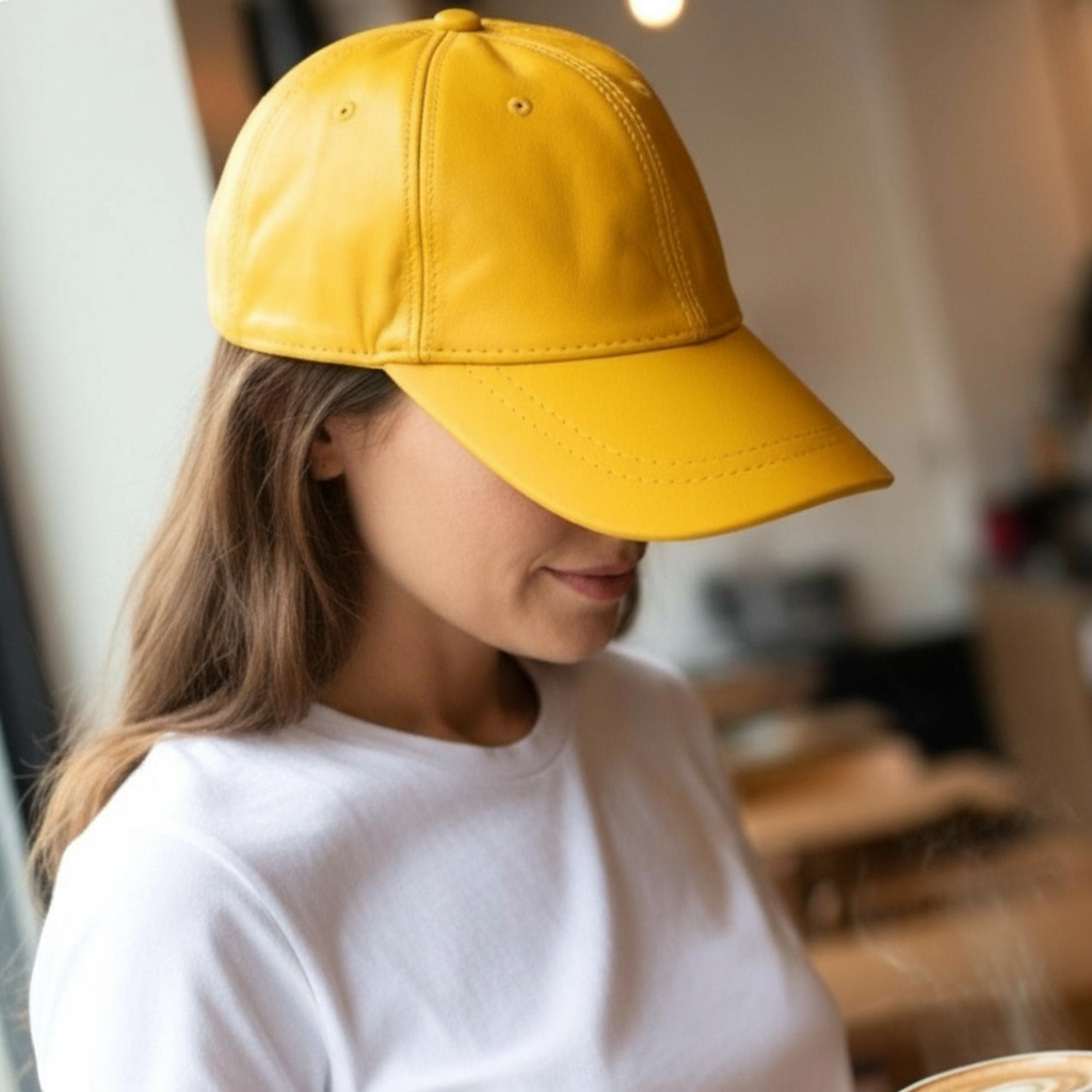 Yellow Leather Hat