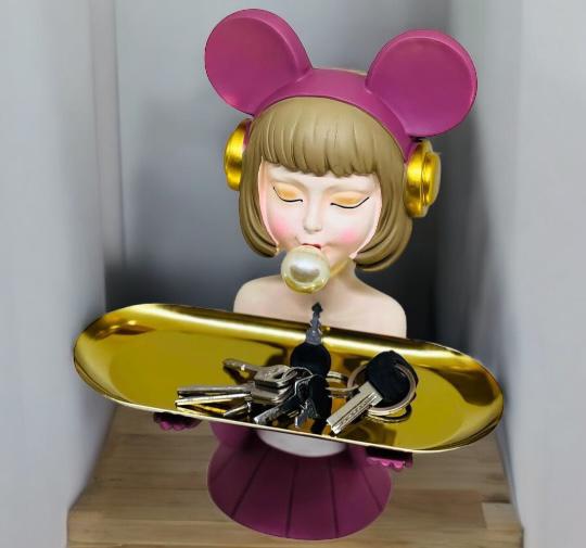 Bubble girl Figurine with Tray
