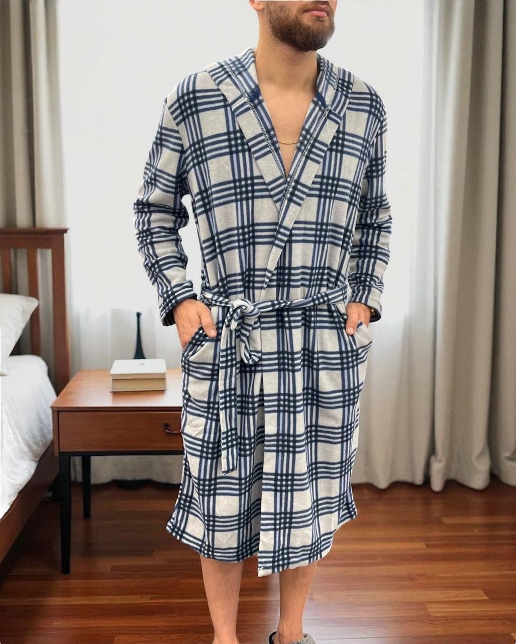 Checkered Fleece Robe 1 S-16