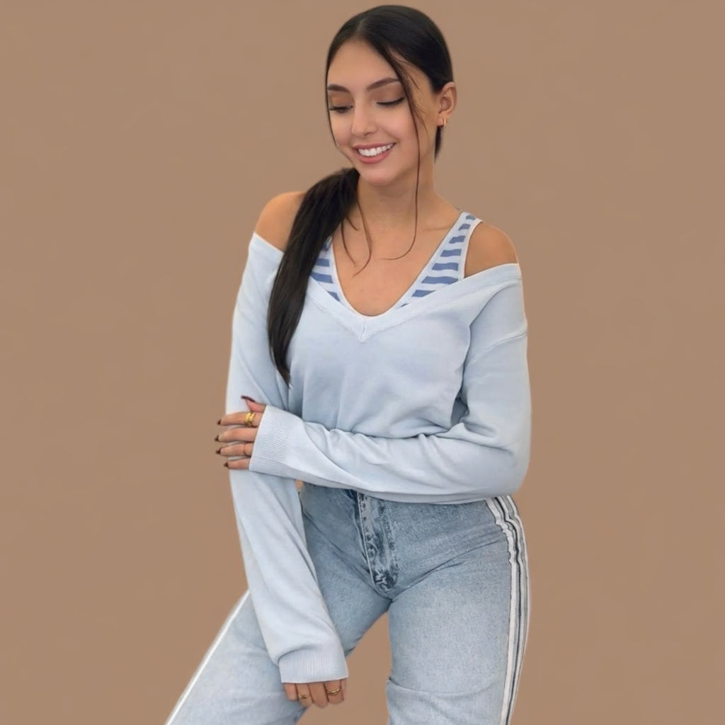 Blue Knit Sweater