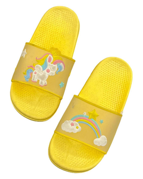 Yellow unicorn slippers