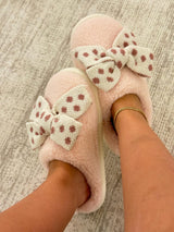 Pink bow slippers