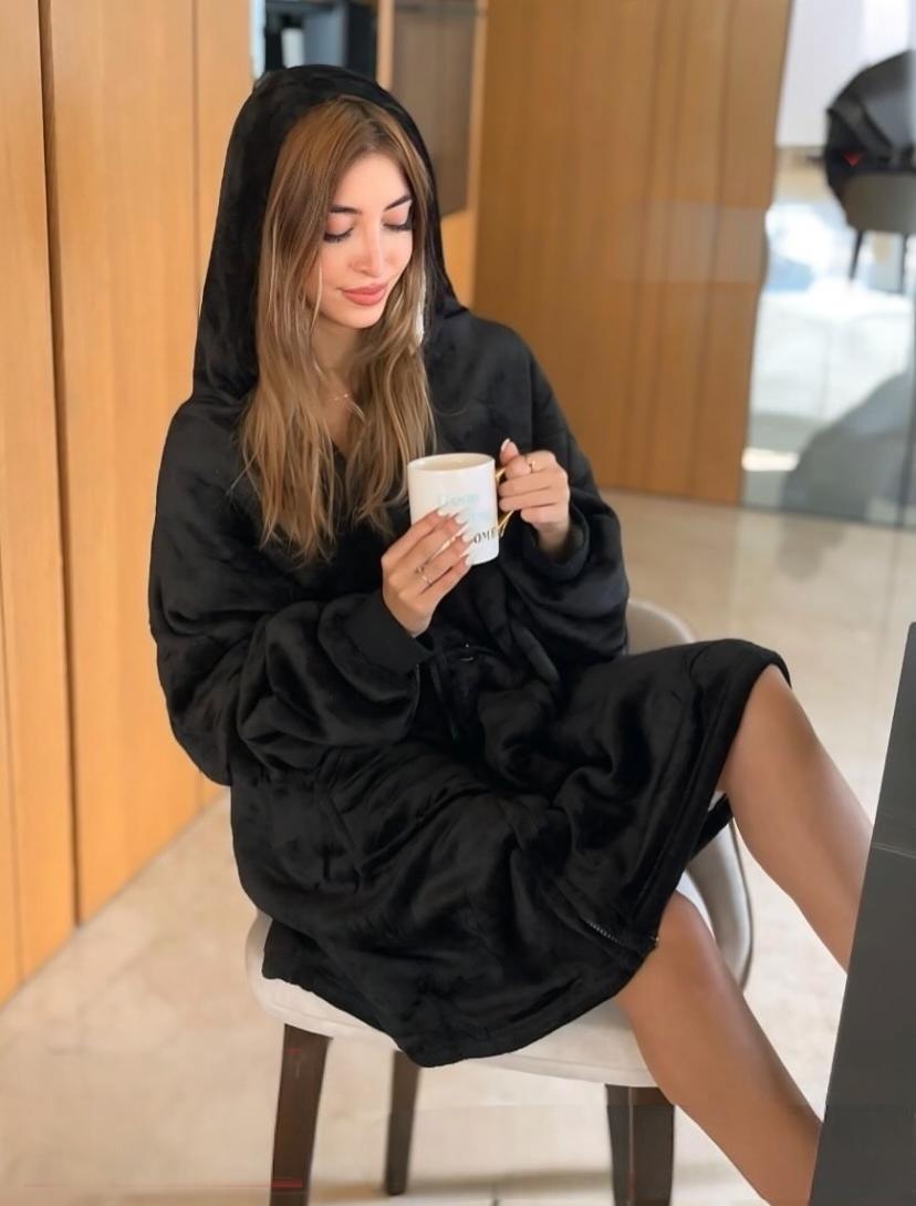 Black Hooded Blanket