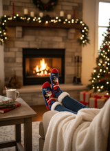 Blue Santa Socks