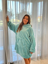 Aqua hooded blanket