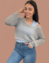 Grey Soft 2 piece Cardigan