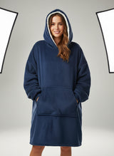 Navy Blue Hooded Blanket