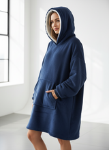 Navy Blue Hooded Blanket