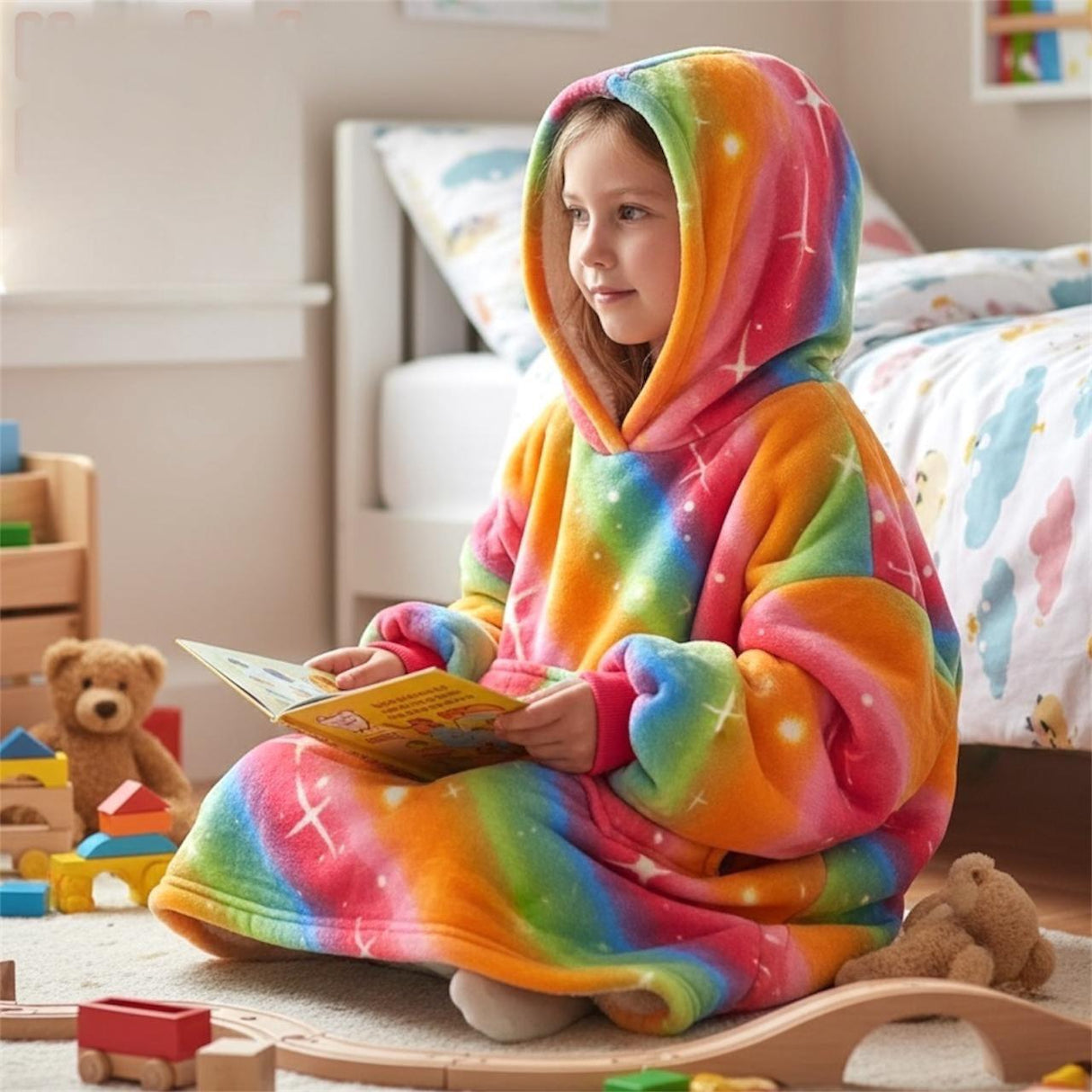 Rainbow Hooded Blanket