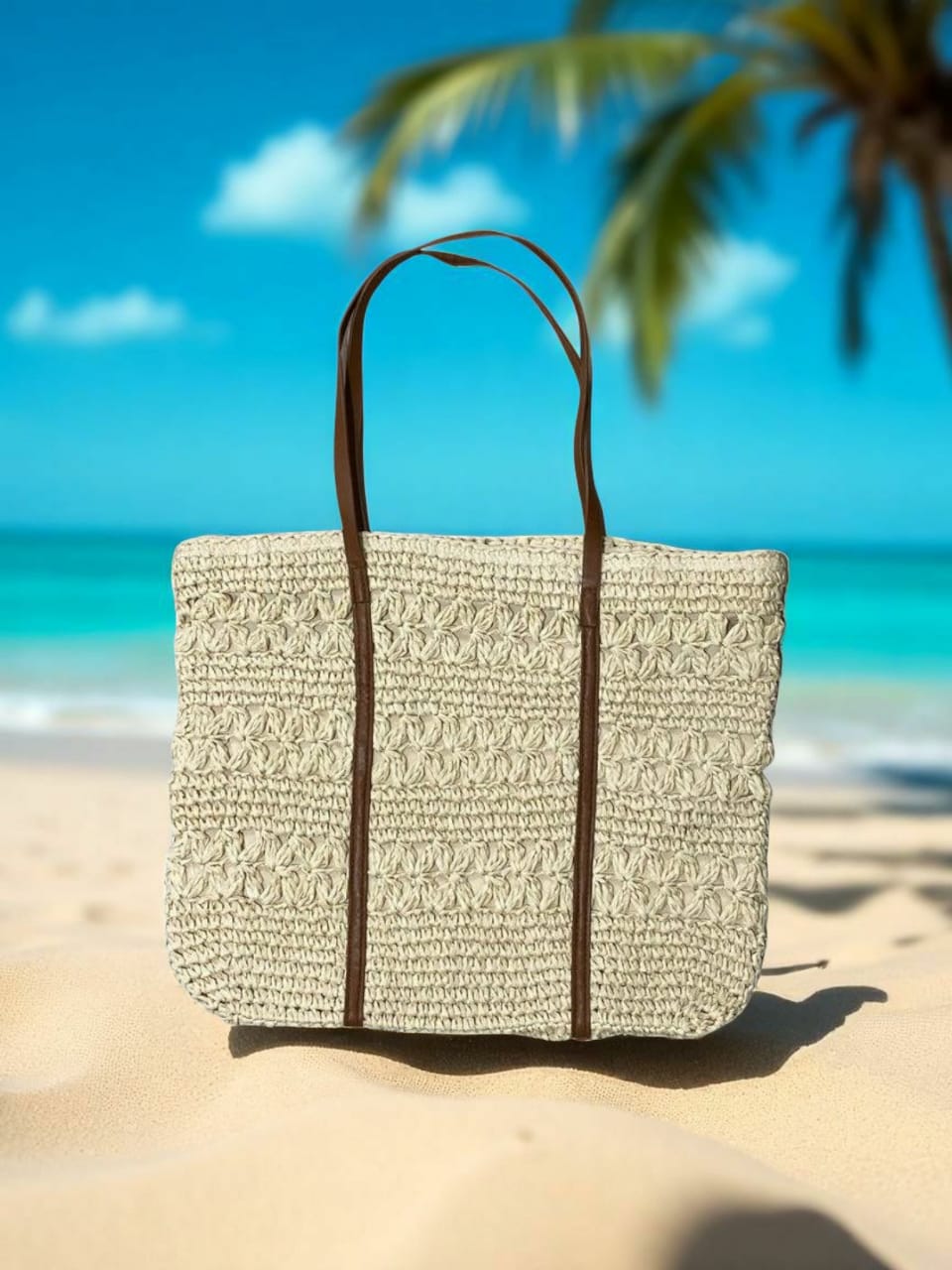 Rectangular Straw Beach Bag