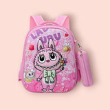 Labubu pink backpack with pencil case