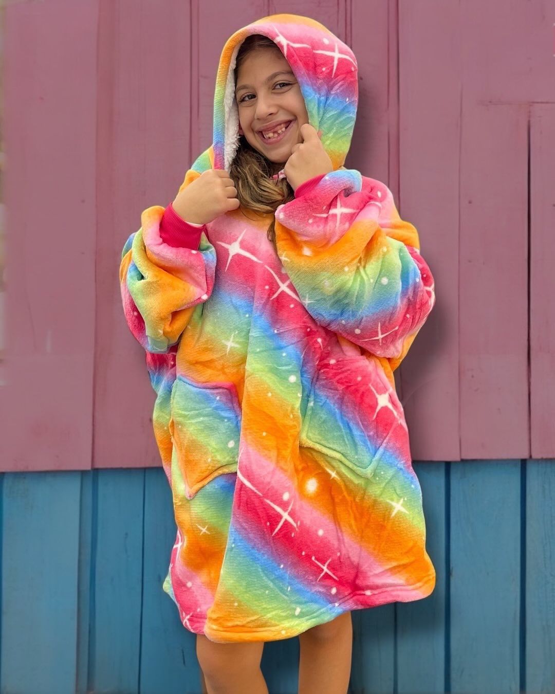 Rainbow Hooded Blanket