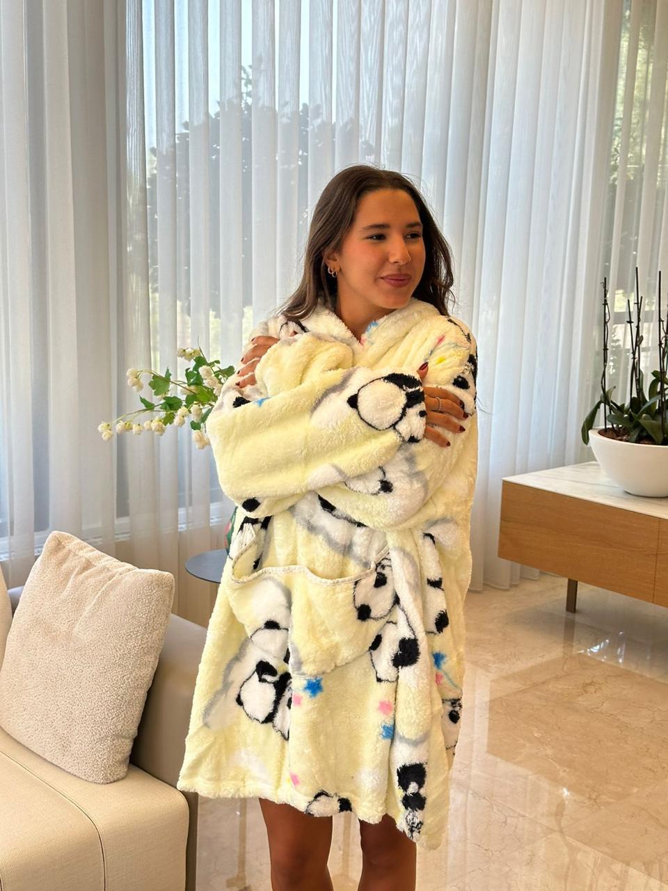 Cute Panda Hooded Blanket