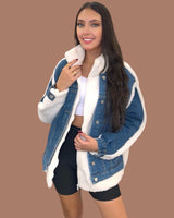 White Fur Jean Jacket
