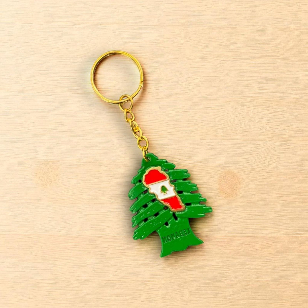 Lebanon cedar tree keychain