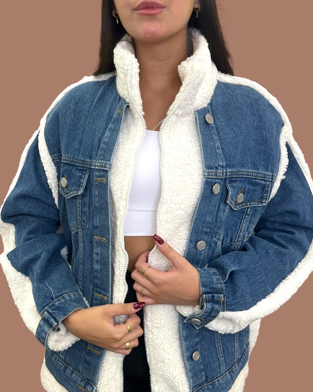 White Fur Jean Jacket